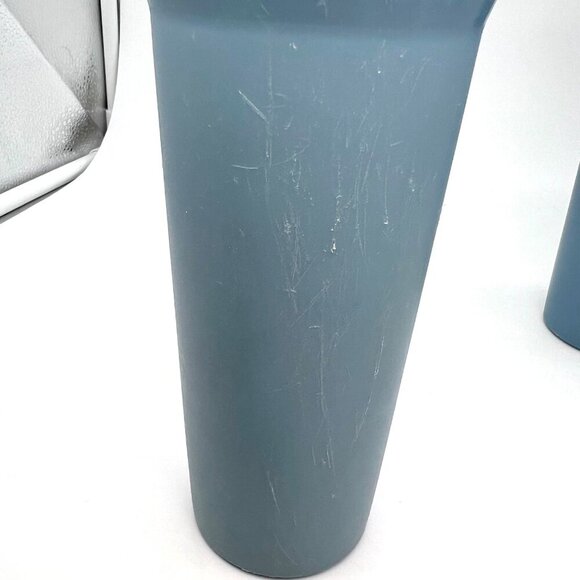 Vintage Tupperware Tumblers Dusty Slate Blue Set of 2 Plastic Cups Made in USA - Picture 8 of 8